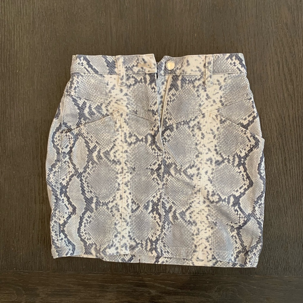 Aritzia snakeskin jean skirt